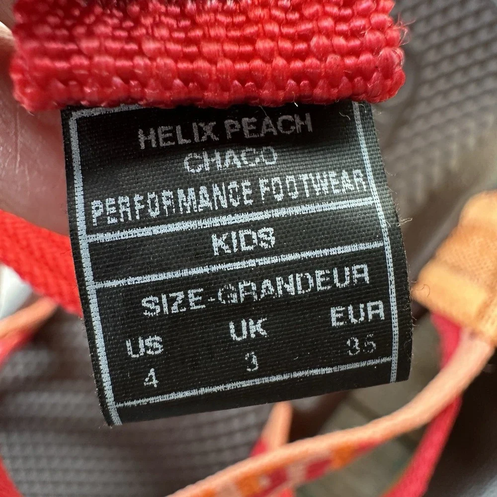 Chaco Kids Z1 Ecotread Orange Water Sport Sandals Big Kid Size 4‎ US Outdoor EUC